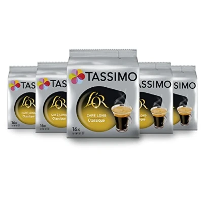 Afbeelding van TASSIMO, L&#039;OR, 80 koffiepads, lang, compatibel met koffie, evenwichtig en aromatisch, 5 verpakkingen elk 16 pads (de verpakking kan variëren)