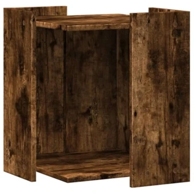 Afbeelding van Kattenbakkast 42x42x51 cm bewerkt hout gerookt eikenkleurig