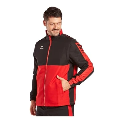 Afbeelding van Erima uniseks volwassene Six Wings jack met afneembare mouwen (1062207), rood/zwart, L