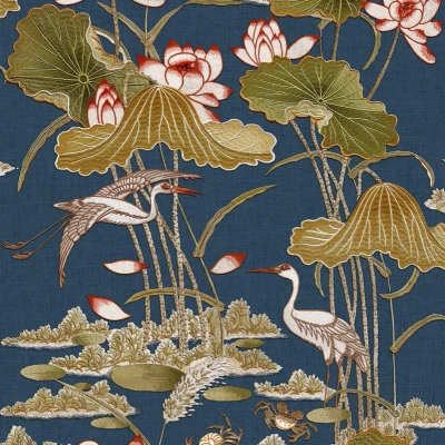 Afbeelding van Dutch Wallcoverings Tapestry TP422705 Lotus Pond Paars