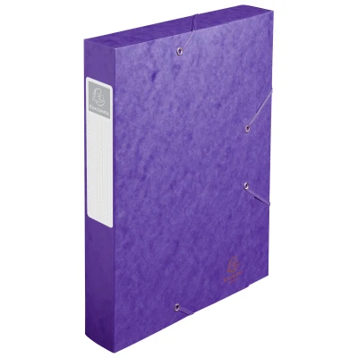 Afbeelding van Exacompta Ref 16015H Cartobox Pressboard archiefdoos 25 x 33 cm, geschikt voor A4 documenten, elastische banden op 2 hoeken, 60 mm rug, FSC gecertificeerd paars (Pack van 10)