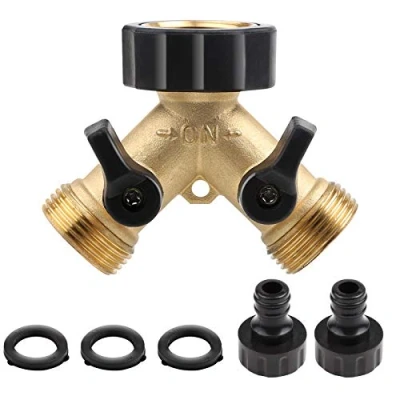 Afbeelding van CPROSP 3/4 inch verdeler van messing, voor toevoerslangen, met 2 draaischakelaars, x kraanadapter + 3 rubberen sluitringen