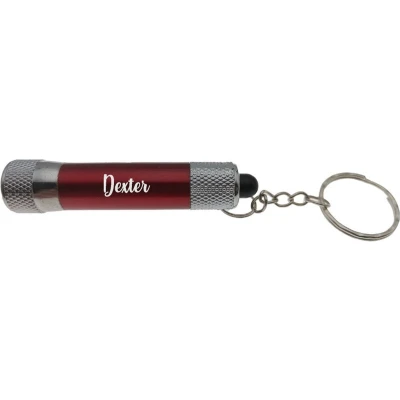 Afbeelding van Zaklamp Sleutelhanger Met Naam Rood Dexter