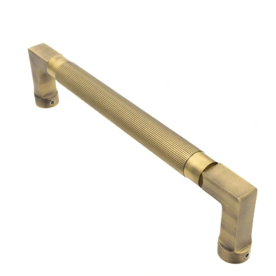 Afbeelding van Messtique Deurgreep &quot;Lines&quot; 217mm Gepolijst Messing ongelakt