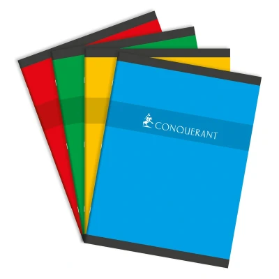 Afbeelding van Conquerant 100103828 schrijfblok &amp; schrift 96 vel Rood, Groen, Geel, Blauw