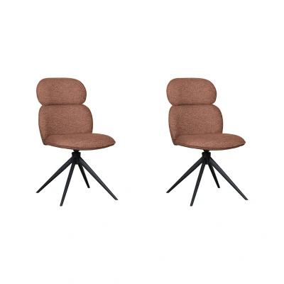 Afbeelding van Label51 Finn eetkamerstoel bouclé terracotta Boucle