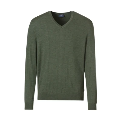 Afbeelding van Olymp Trui Merino Donkergroen maat S Heren Pullover met Modern fit Pasvorm wol