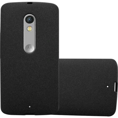Afbeelding van Cadorabo Hoesje geschikt voor Motorola MOTO X PLAY in FROST ZWART Beschermhoes gemaakt van flexibel TPU silicone Case Cover