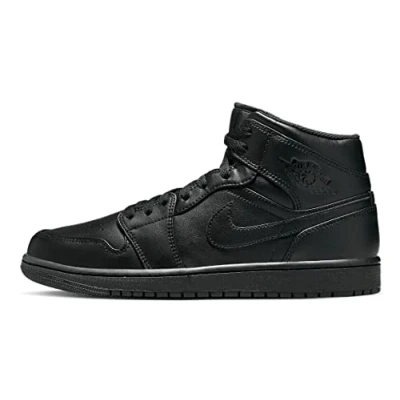 Afbeelding van Jordan AIR 1 MID Sneakers hoog, Heren, Maat: 47.5, Black Leer en textiel