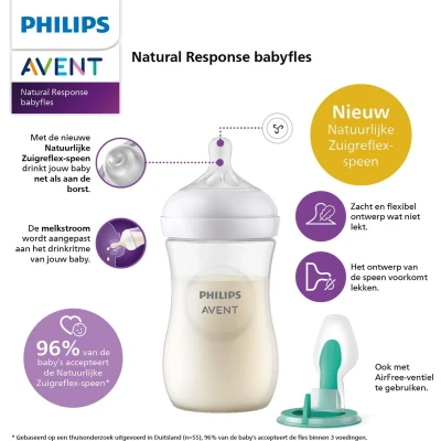 Afbeelding van Philips Avent Babyfles Natural Response 2 stuks 125ml