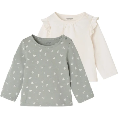 Afbeelding van Vertbaudet Set van 2 T shirts baby Basics met lange mouwen