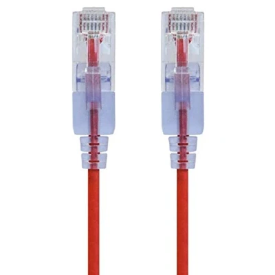 Afbeelding van Monoprice Cat6A 3ft rode 10 stuks patchkabel UTP 30AWG 10G puur kaal koper snagless RJ45 SlimRun serie Ethernet kabel