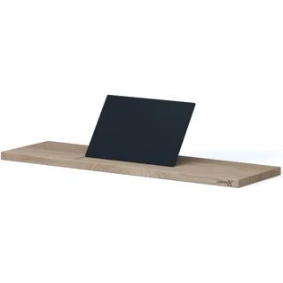 Afbeelding van Looox wooden bath shelf 69 cm eiken old grey mat zwart wbshelf69mz