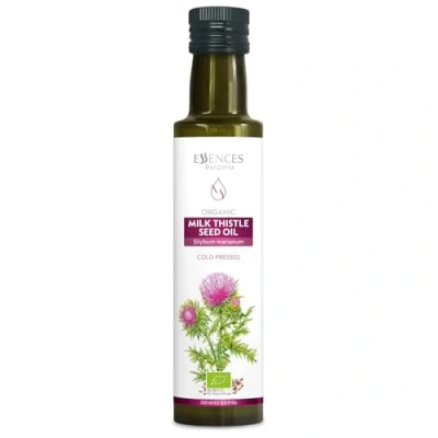 Afbeelding van Essences Bulgaria Biologische Mariadistelolie 250 ml 100% natuurlijke koudgeperste olie Extra premium kwaliteit Geen toevoegingen of conserveringsmiddelen Non GMO Veganistisch