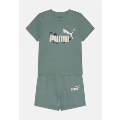 Afbeelding van Puma Minicats Sandy Adventures TEE AND Shorts Unisex SET Tshirt print voor kinderen, Maat: 80, Green moon