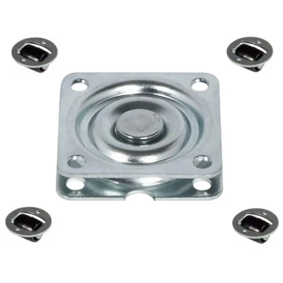 Afbeelding van cyclingcolors Draaikrans, zware belasting, 57 x mm + 4 wielen, drukkogellagers, looprol, meubelwielen, 360 graden, 26 mm, meubeldraaitafel, kogelgelagerd draaiplateau