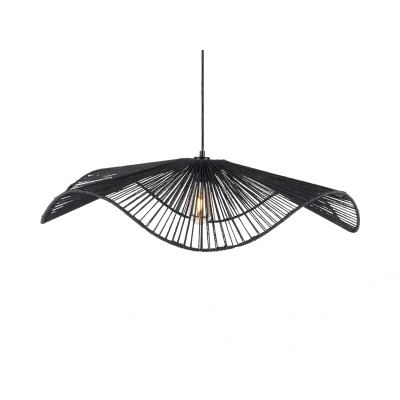 Afbeelding van Leitmotiv Hanglamp Sombra Paper Rope Large Zwart 80x80x19cm