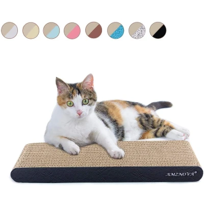 Afbeelding van AMZNOVA kattenkrabber, krabpad, duurzaam recyclebaar karton met Catnip, kleuren serie, 5 &amp; 2 maten, Narrow, Textured Black(Upgraded)