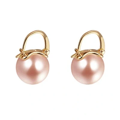 Afbeelding van YAXUN Pareloorbellen dames oorbellen goud verguld 15 mm champagne kleur grote parels druppels hangende oorbellen, sieraden geschenken voor vrouwen meisjes