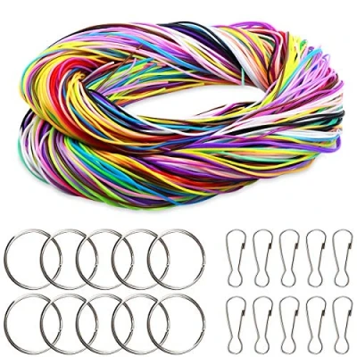 Afbeelding van Vascinate 200 Stuks Plastic Veters Strings, DIY Handgemaakte Craft Gimp Koord Voor Sieraden Maken 20 Kleur met Snap Clip Haken