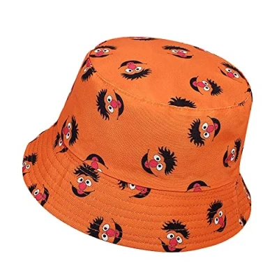 Afbeelding van KGM Cool Cartoon gezicht Print Festival Holiday Sun Bucket Hoed…, Roest, One size