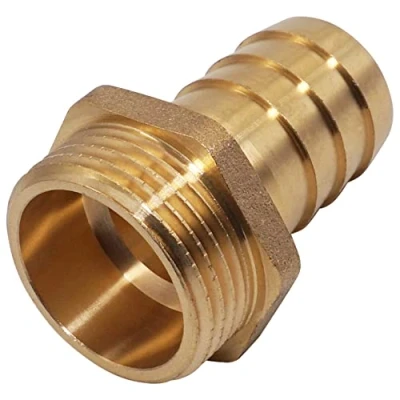 Afbeelding van SKIR&#039;CO 1 st mannelijke schroefdraad weerhaak messing fitting &quot;x 25 mm, slang prikkeldraad adapter, slangstaart connector, BSP