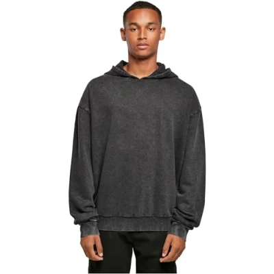 Afbeelding van Build Your Brand Acid Washed Oversized Capuchon Grijs L Man