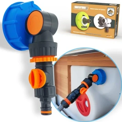 Afbeelding van MaJoCompTec® WATERTWIN Waterreservoir vuladapter voor camper, caravan, wateraansluiting accessoires, compatibel met Gardena (FLEX set, adapter tankdeksel IG60 grove schroefdraad)