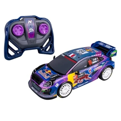 Afbeelding van Nikko RC Auto Rally Night Mode: Red Bull M Sport Ford Puma #19 Voertuig Led Verlichting Vanaf 6 jaar Blauw/Paars 1:18