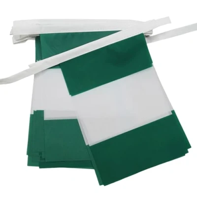 Afbeelding van Nigeria 6 meter BUNTING Vlag 20 vlaggen 9&#039;&#039; x 6&#039;&#039;&#039; Nigeriaanse STRING 15 21 cm AZ FLAG