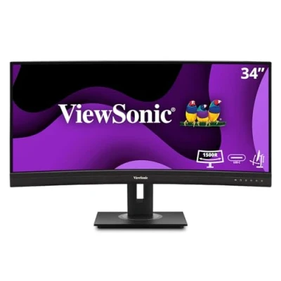 Afbeelding van ViewSonic VG3456C 34 Inch UWQHD Gebogen Docking Monitor, 1500R, 100Hz, USB Type C