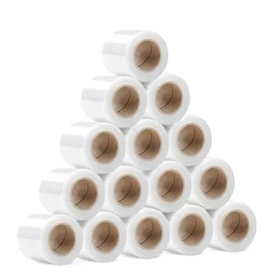 Afbeelding van RAGO® stretchfolie set van 15 mini rollen, 130 m, x 210 g, transparante folie voor meubels, palletfolie, handfolie, wikkelfolie (38 31 8 cm), m lengte