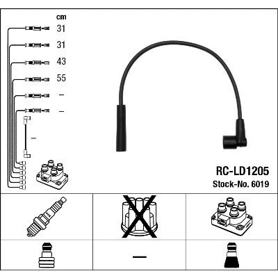 Afbeelding van Bougiekabelset NGK 6019