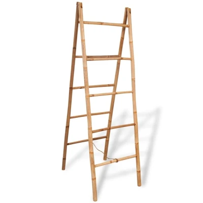 Afbeelding van Dubbele handdoekenladder met 5 tredes 50x160 cm bamboe