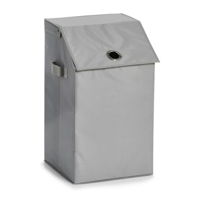 Afbeelding van Zeller Wasmand grijs met deksel polyester 34 x 60 cm
