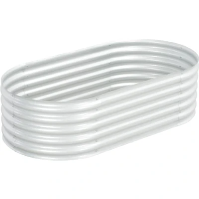 Afbeelding van Plantenbak verhoogd 160x80x44 cm gegalvaniseerd staal zilver
