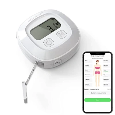 Afbeelding van arboleaf Smart lichaamsomtrek met app, bluetooth meetlint voor lichaamsmaten, vergrendelingsmechanisme, intrekbaar, lichaamsmeetlint gewichtsverlies, omtrek meten, cm/inch