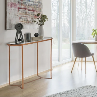 Afbeelding van Totem Console Glas en Koper Metaal Menzzo