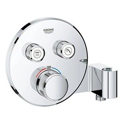 Afbeelding van Grohe Grohtherm Smartcontrol afdekset rond voor thermostaat met houder Chroom