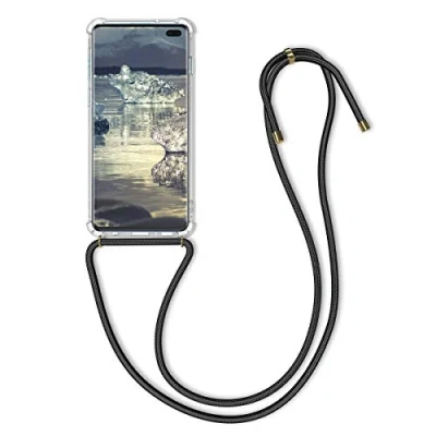 Afbeelding van kwmobile telefoonhoesje compatibel met Samsung Galaxy S10 Plus / S10+ Hoesje Telefoon case koord Back cover in transparant/zwart