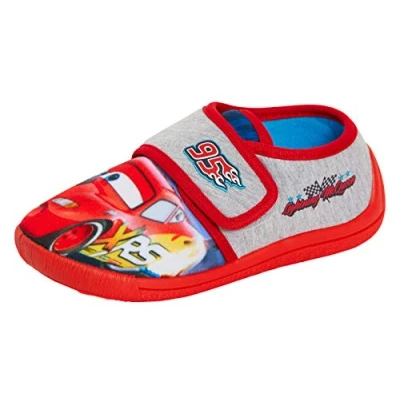 Afbeelding van Disney Jongens Auto Slippers Gemakkelijk Fasten Slipper Laarzen Kids Verlichting McQueen Huis Schoenen, Rood, 12 UK Child