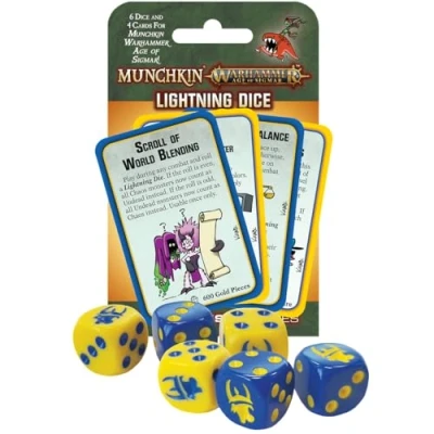 Afbeelding van Munchkin Warhammer Age of Sigmar: Lightning Dice Uitbreiding Engelstalig Dobbelstenen 4 Extra Kaarten voor Sigmar