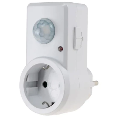 Afbeelding van ChiliTec Tussenstekker stopcontact met bewegingsmelder 120 I 9 m bereik 230 V 1200 W geschikt voor LED schakeltijd regelbaar 10 sec. 15 min gevoeligheid instelbaar wit