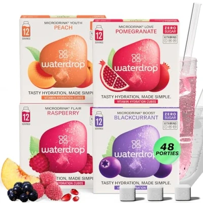 Afbeelding van waterdrop® Microdrink Bestseller Set FLAIR 48 bruistabletten 4 smaken suikervrije