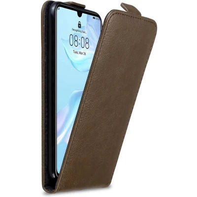 Afbeelding van Cadorabo Hoesje geschikt voor Huawei P30 in KOFFIE BRUIN Beschermhoes Flip Case Cover magnetische sluiting