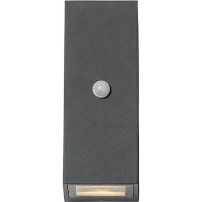 Afbeelding van QAZQA Moderne wandlamp antraciet IP44 met bewegingssensor Baleno II