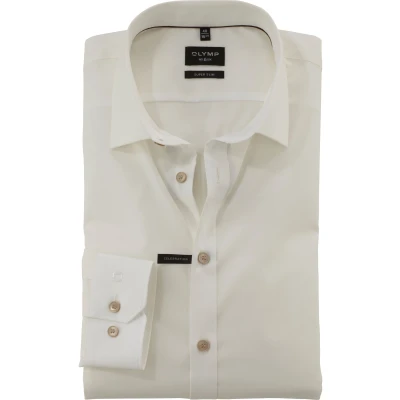 Afbeelding van OLYMP No. Six Super Slim Overhemd lichtbeige, Effen