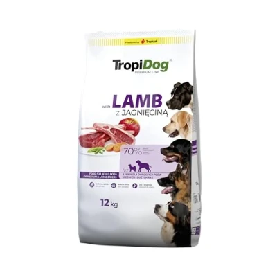 Afbeelding van 2x 12kg Tropidog Premium Adult Medium &amp; Large Lam Rijst hondenvoer droog