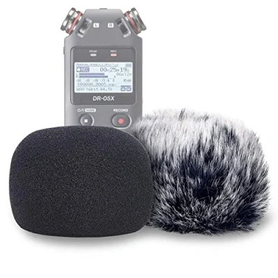 Afbeelding van DR05X Voorruit Muff en Foam voor DR 05X 05 Mic Recorders, Indoor Outdoor Microfoon Windscherm van YOUSHARES (2 PACK)