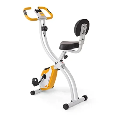 Afbeelding van Ultrasport F Bike 200B, fietstrainer, opvouwbare hometrainer, met rugleuning, LCD Opleidingscomputer, maximaal gebruikersgewicht 110 kg, hartslagmeting, 8 weerstandsniveaus, Oranje